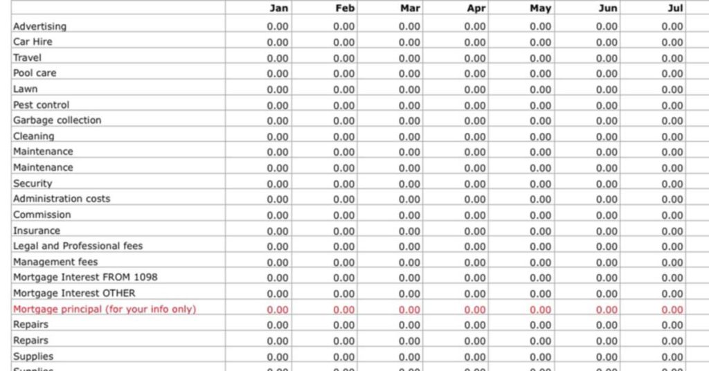 HBI Income & Expense Spreadsheet